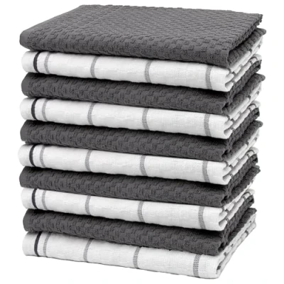 Afbeelding van ZOLLNER Set van 10 badstof theedoeken, 100% katoen, 45 x 60 cm, verschillende kleuren.