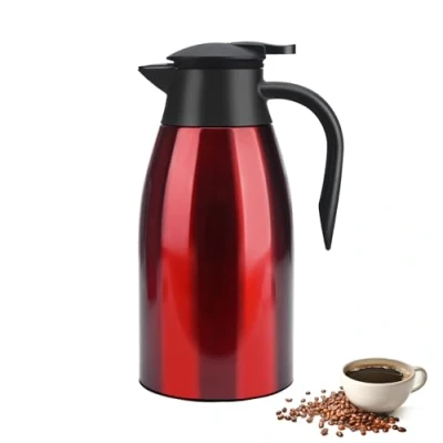 Afbeelding van Thermoskan van roestvrij staal, dubbelwandig, vacuüm geïsoleerd, voor sap, melk, thee, 2 liter