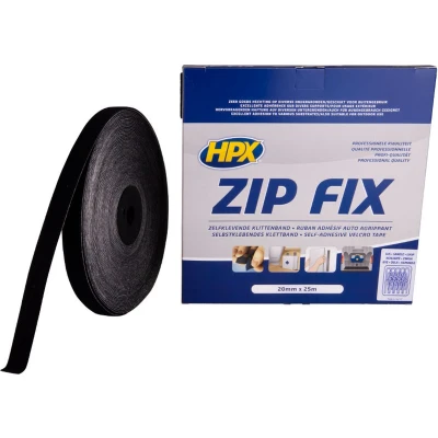 Afbeelding van Hpx zip fix zelfklevende klittenband lus 20 mm x 25 meter , zwart