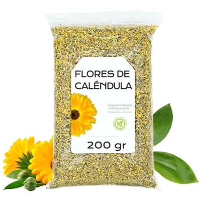 Afbeelding van Gedroogde Bloemen van Goudsbloem 200 gr Calendula Kruidenthee Infusie De