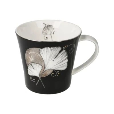 Afbeelding van Goebel Lotus Koffie / Thee Mok Ginkgo zwart Beker porselein 350ml