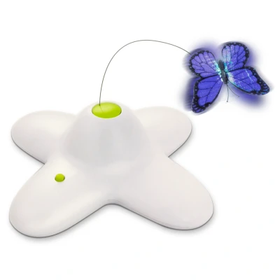 Afbeelding van All For Paws Interactive Flutterbug Kattenspeelgoed 20x20x8.5 cm 380 g Wit