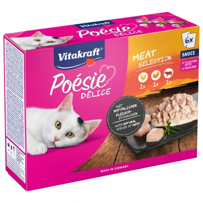Afbeelding van Vitakraft Poésie Multipack Deli Sauce Vlees Pouch 6x85 g Kattenvoer Kip&amp;Kalkoen