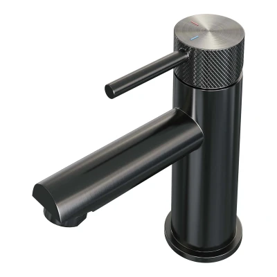 Afbeelding van Brauer gunmetal carving Wastafelmengkraan opbouw laag model a PVD geborsteld