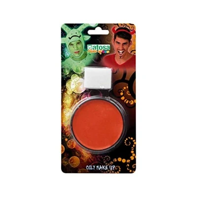 Afbeelding van Atosa OIL grimeer schmink met sponsje oranje 6 gram carnaval/verkleed kind/volwassenen