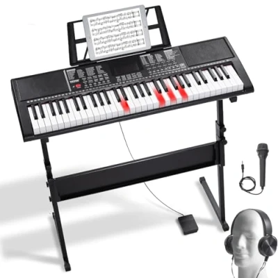 Image de VEVOR Clavier Piano Numérique 61 Touches Électrique Portable Support Réglable