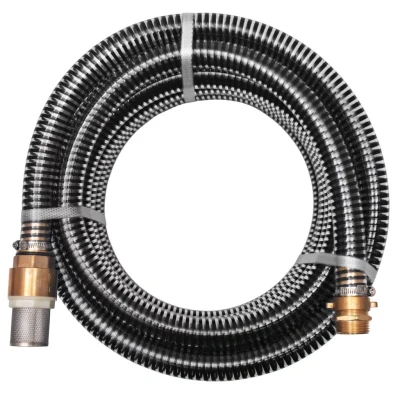 Afbeelding van Zuigslang met messing koppelingen 7 m 25 mm zwart