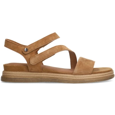 Afbeelding van Manfield Sandalen met plateauzool, Dames, Maat: 41, Cognac Schoenen