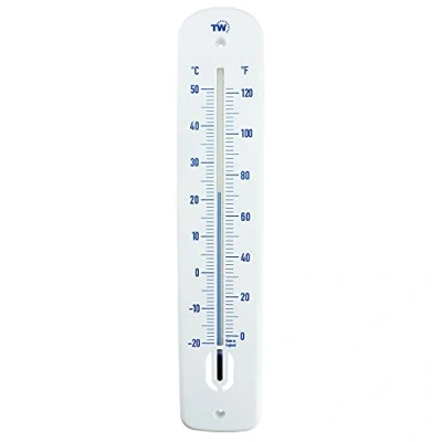 Afbeelding van Grote buitenthermometer: 380 mm tuinthermometer voor buiten gebruik in de tuin, kas, terras, tuinhuis, klassieke muur, binnen en buitenthermometer (blauw)