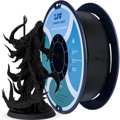 Afbeelding van ZIRO PLA filament, mat, 1,75 mm, 1 kg, 3D printerfilament, met hoge sterkte, maatnauwkeurigheid +/ 0,03 zwart