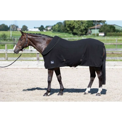 Afbeelding van Harry&#039;s Horse Fleecedeken met Oprolbare Hals Zwart 135/185