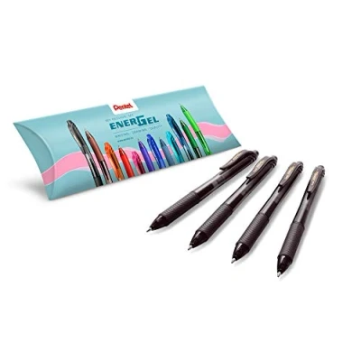 Afbeelding van Pentel Energel X BL107 gelroller, intrekbaar, medium punt, 0,7 mm, zwart, 4 stuks