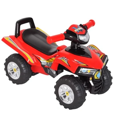 Afbeelding van Homcom Kinderen Tritor Quad 12 36 maanden, afmetingen: 60 x 38 42 cm (L B H), lichteffecten, rood/zwart
