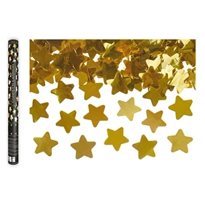Afbeelding van Partydeco Confetti Kanon Gouden Sterren 40cm