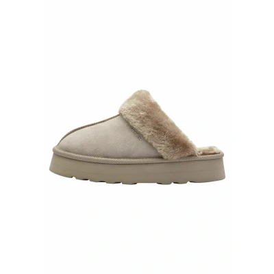 Afbeelding van s.Oliver Pantoffels, Dames, Maat: 37, Light taupe Leer en textiel
