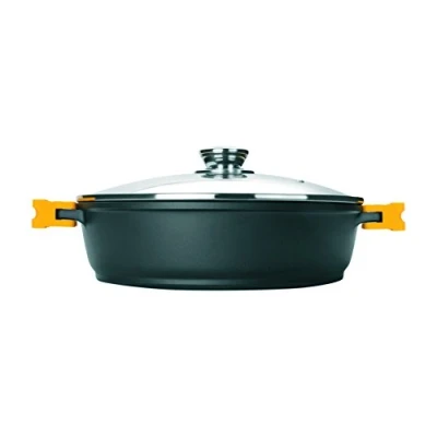 Afbeelding van Ibili 461036 kookpan met deksel Evolution gietijzer, 36 cm, zwart