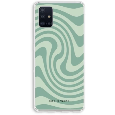 Afbeelding van Case Company® hoesje geschikt voor Samsung Galaxy A51 4G Swirl Groen Soft Cover Telefoonhoesje Bescherming aan alle Kanten en Schermrand