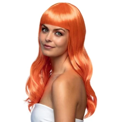 Afbeelding van Boland Pruik Chique Oranje Golvend Lang Vrouwen Koningsdag Holland Supporter