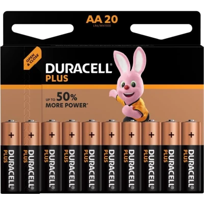 Afbeelding van Duracell Plus alkaline AA batterijen, verpakking van 20