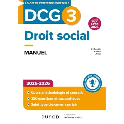 Afbeelding van DCG 3 DROIT SOCIAL MANUEL 2025 2026