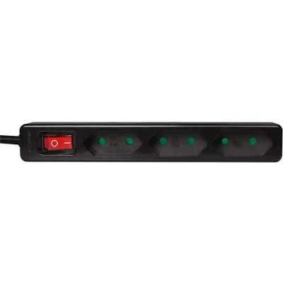 Afbeelding van LogiLink LPS230B Stekkerdoos met schakelaar 3 voudig Zwart Contourstekker 1 stuk(s)