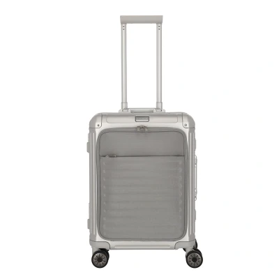 Afbeelding van Travelite Next 2.0 Aluminium 4 Wiel Trolley S with Frontpocket silver Harde Koffer
