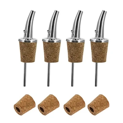 Afbeelding van Westmark 437022E3 Classic Gastro olie uitloop en 4 reservedoppen, extra kort, metaal/messing, nikkelvrij, natuurlijke sluiting, zilver