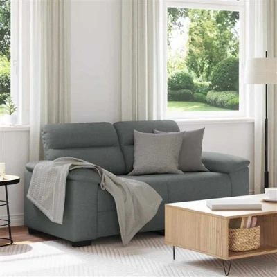 Image de vidaXL Canapé à 2 places gris foncé 120 cm tissu4105298