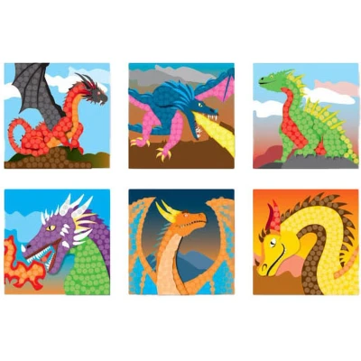Afbeelding van PlayMais Mosaic Kaarten Versieren Fantasy Dragon