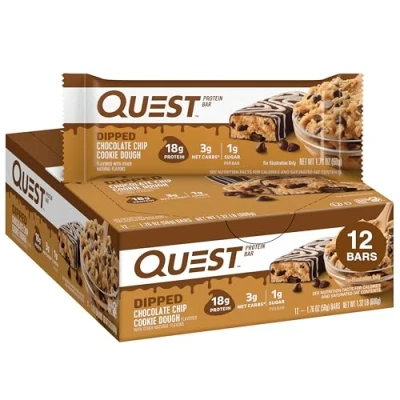 Afbeelding van Quest Bars Dipped 12repen Choco Chip Cookie Dough