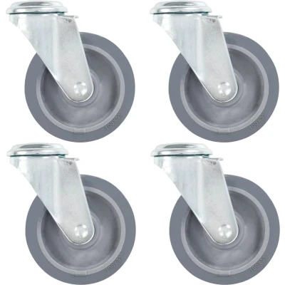 Afbeelding van Zwenkwielen met boutgaten 4 st 100 mm
