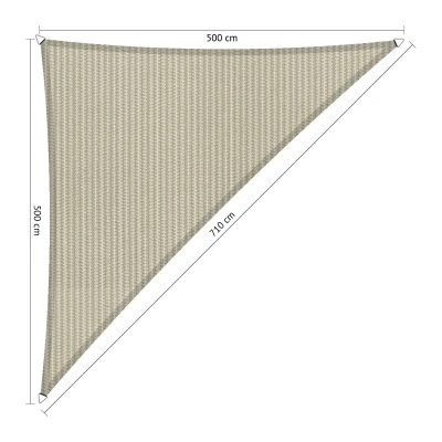 Afbeelding van Shadow Comfort® Ongelijkzijdige Driehoek Schaduwdoek UV Bestendig Zonnedoek 5 x 7,10 Meter Sahara Sand