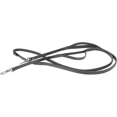 Afbeelding van Harry&#039;s Horse Teugels Elastiek Leer Rubber Gev. Zwart Full