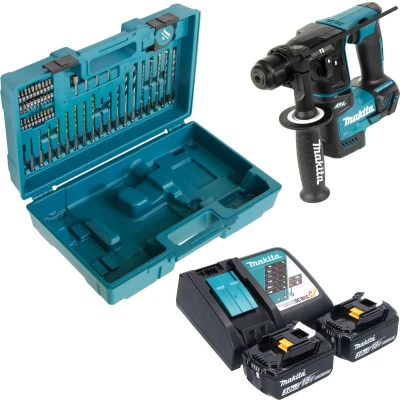 Afbeelding van Makita DHR 171 RFX3 accuklopboormachine 18 V 1,2 J SDS Plus Brushless + 2x accu 3.0 Ah lader 65 delige accessoireset koffer