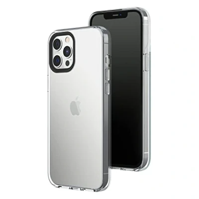 Afbeelding van RHINOSHIELD Clear compatibel met iPhone 12 Pro Max, vergelingsbestendig, hoge transparantie, gepersonaliseerde transparante beschermhoes, contourfotolens, zwart