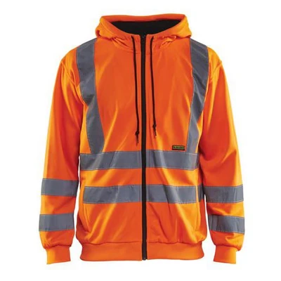 Image de Sweat zippé à capuche haute visibilité orange fluorescent