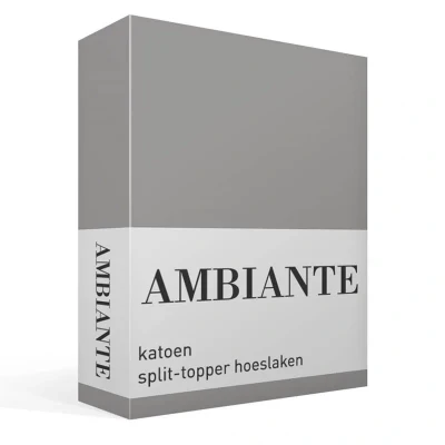 Afbeelding van Hoeslaken Lits Jumeaux 180x210 Ambiante Katoen Grijs 2 Persoons