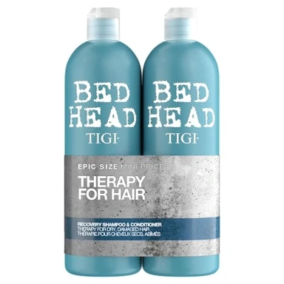 Image de Bed Head by TIGI Pack shampooing et après Soin réparateur Cheveux professionnel secs abîmés 2x750 ml