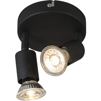 Afbeelding van QAZQA jeany Moderne Wand en Plafondspot Spotje Opbouwspot 2 lichts H 110 mm Zwart Woonkamer Slaapkamer Keuken