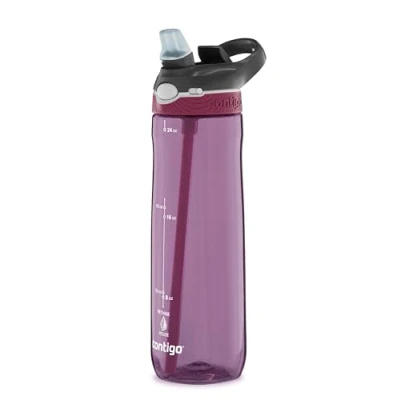 Afbeelding van Contigo Ashland Autospout Waterfles met rietje Grote BPA vrije Drinkfles van 720ml Sportfles Lekvrije Ideaal voor School, de Sportschool, Fiets, Hardlopen, Wandelen Passionfruit