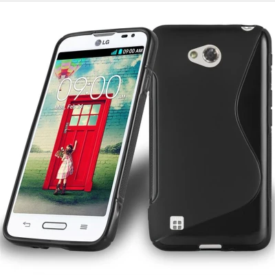 Afbeelding van Cadorabo Hoesje geschikt voor LG L50 in ZWARTE OXIDE Beschermhoes gemaakt van flexibel TPU silicone Case Cover