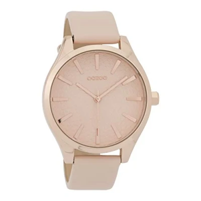 Afbeelding van OOZOO Timepieces Rosé goudkleurige horloge met poeder roze leren band C9686