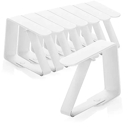 Afbeelding van COM FOUR® 8 x hoogwaardige tafelkleedklemmen van wit gelakt roestvrij staal