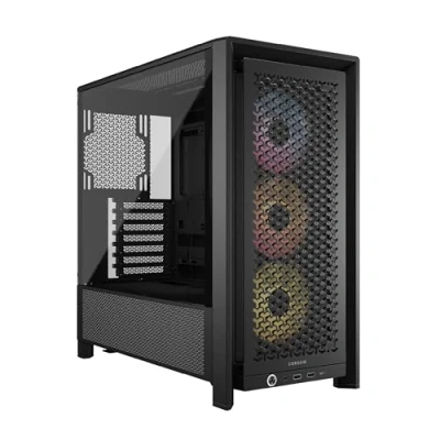 Afbeelding van Corsair Frame 4000D RS ARGB Zwart Midtowermodel ATX, microATX, Mini ITX, Extended ATX geen voeding Gehard glas 3 geïnstalleerde RS120 fans Compatibel met ASUS BTF, MSI Project Zero en Gigabyte Stealth