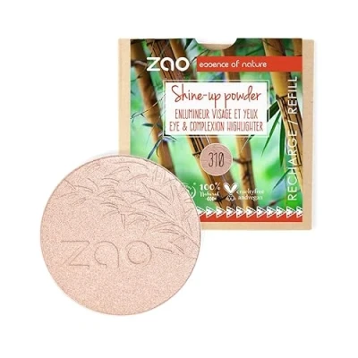 Afbeelding van ZAO MAKE Up Shine Powder 310 Champagne, roze navulverpakking