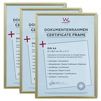 Afbeelding van Walther design KV130G3 New Lifestyle kunststof fotolijst, 21 x 29,7 cm, DIN A4, zwart, 3 stuks