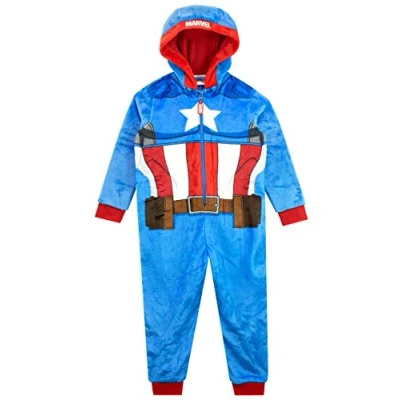 Afbeelding van Marvel Jongens Onesie Captain America, Blauw, 146