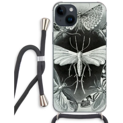 Afbeelding van Case Company® hoesje met Koord geschikt voor iPhone 14 Plus Haeckel Tineida Telefoonhoesje Zwart Extra Bescherming aan alle Kanten en Over de Schermrand