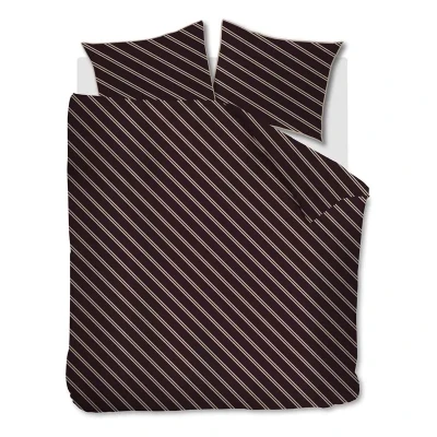 Afbeelding van vtwonen Diagonal dekbedovertrek Lits Jumeaux 240x200/220 Donker Rood