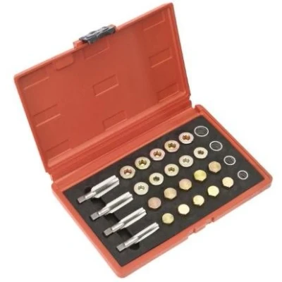 Afbeelding van SEALEY VS660 Reparatieset, schroefdraad van olieaftapschroef 28 1.5 M15, M13, M17, M20 Kunststof koffer